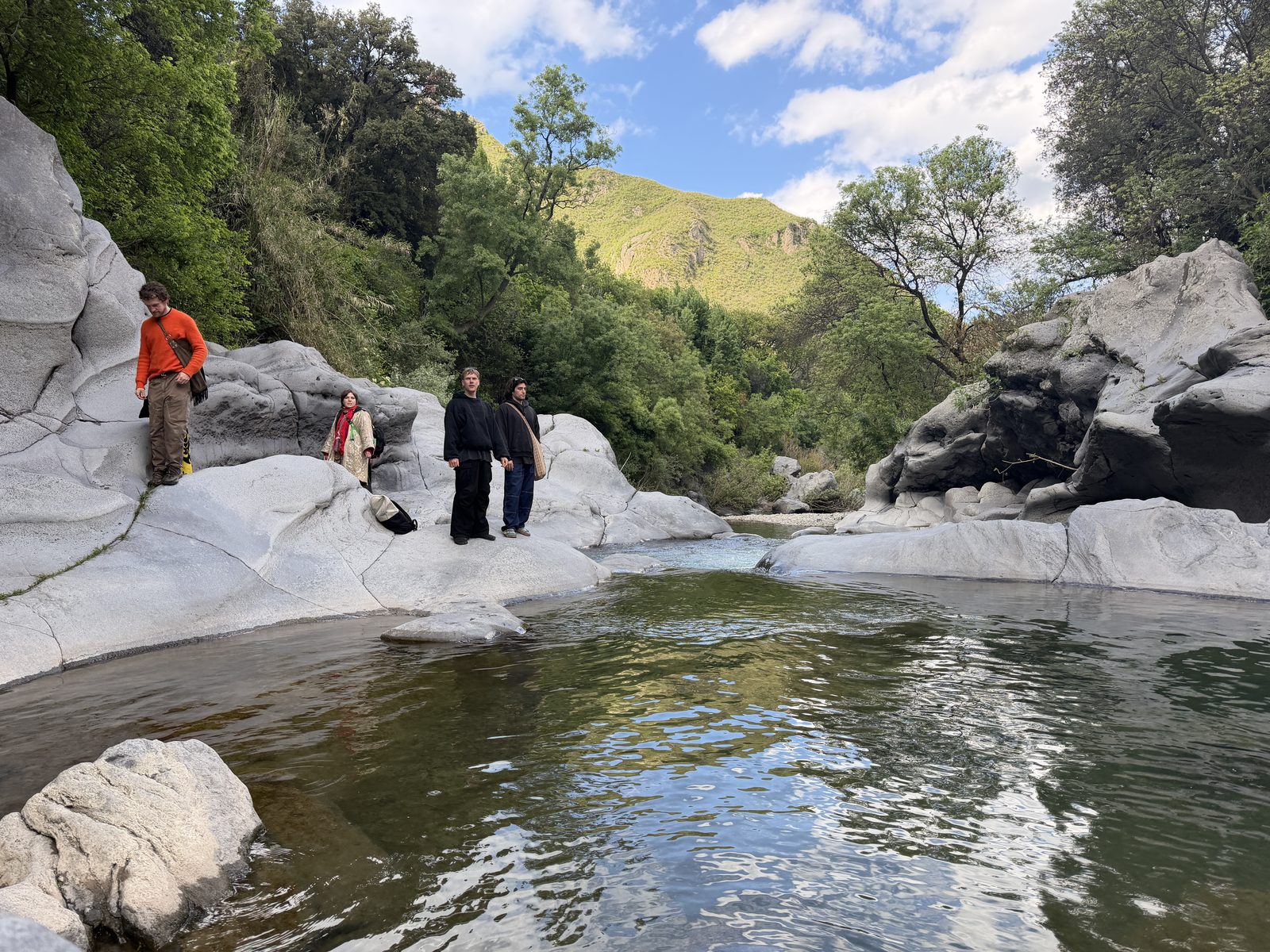People at the Alcantara river